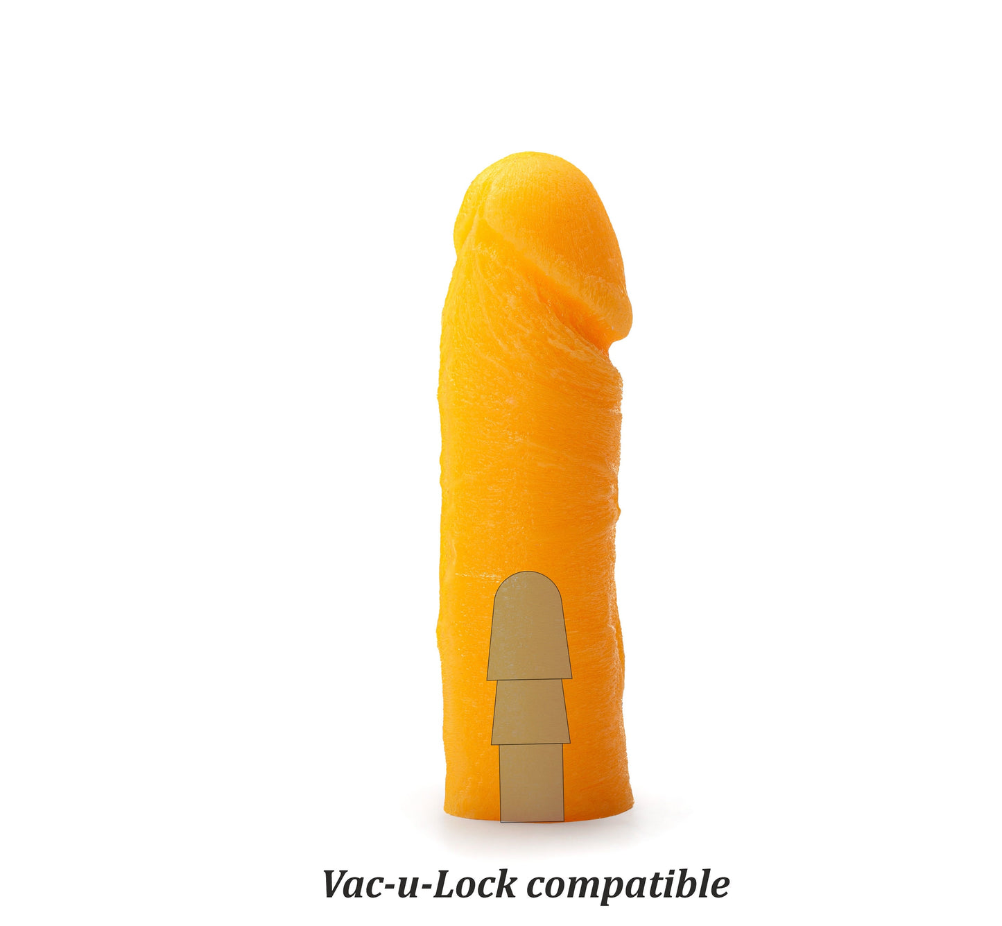 Reciprocating Saw Adapter With 6 inch Orange Glow In The Dark Vac-u-Lock Dildo(RSA adapter+Dildo)
