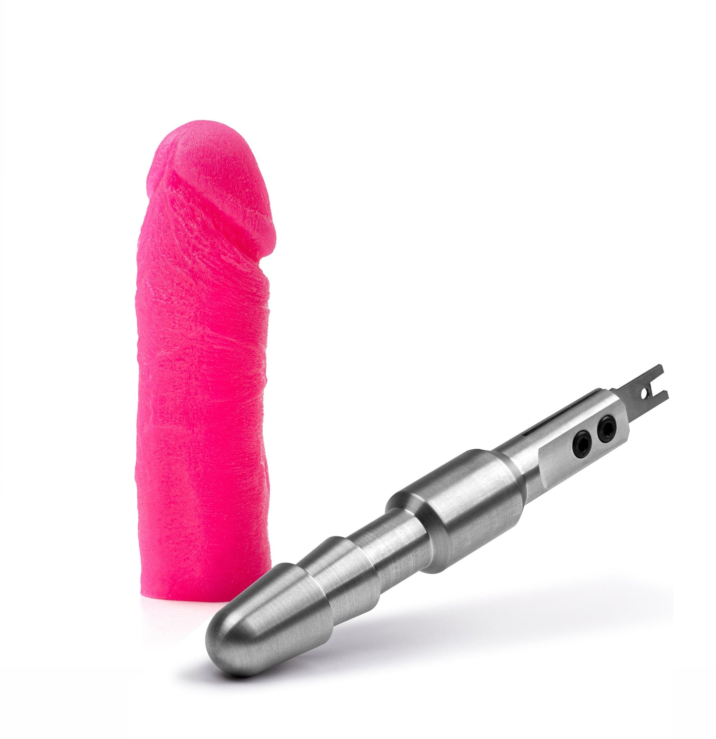 Reciprocating Saw Adapter With 6 inch Pink Glow In The Dark Vac-u-Lock Dildo(RSA adapter+Dildo)