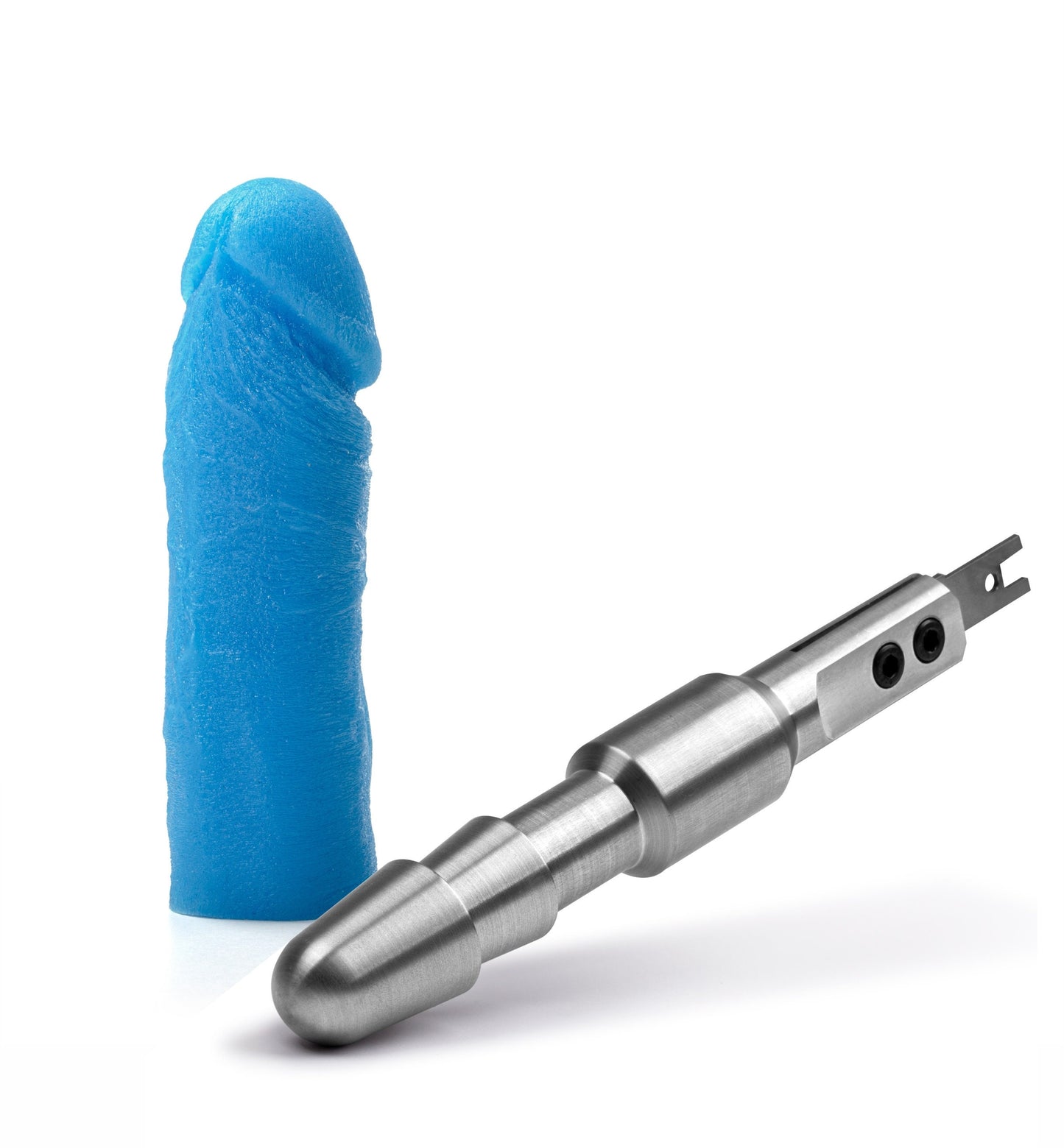 Reciprocating Saw Adapter With 6 inch Blue Glow In The Dark Vac-u-Lock Dildo(RSA adapter+Dildo)