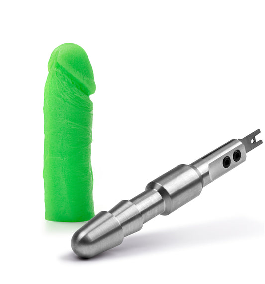 Reciprocating Saw Adapter With 6 inch Green Glow In The Dark Vac-u-Lock Dildo(RSA adapter+Dildo)