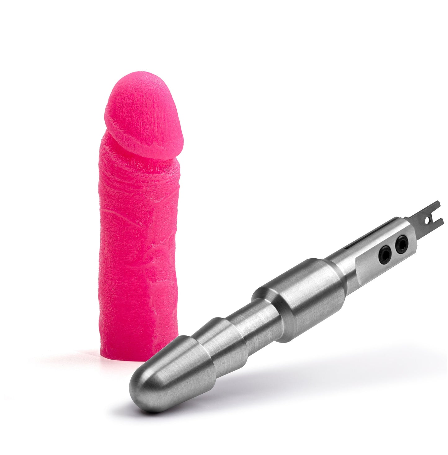 Reciprocating Saw Adapter With 6 inch Pink Glow In The Dark Vac-u-Lock Dildo(RSA adapter+Dildo)