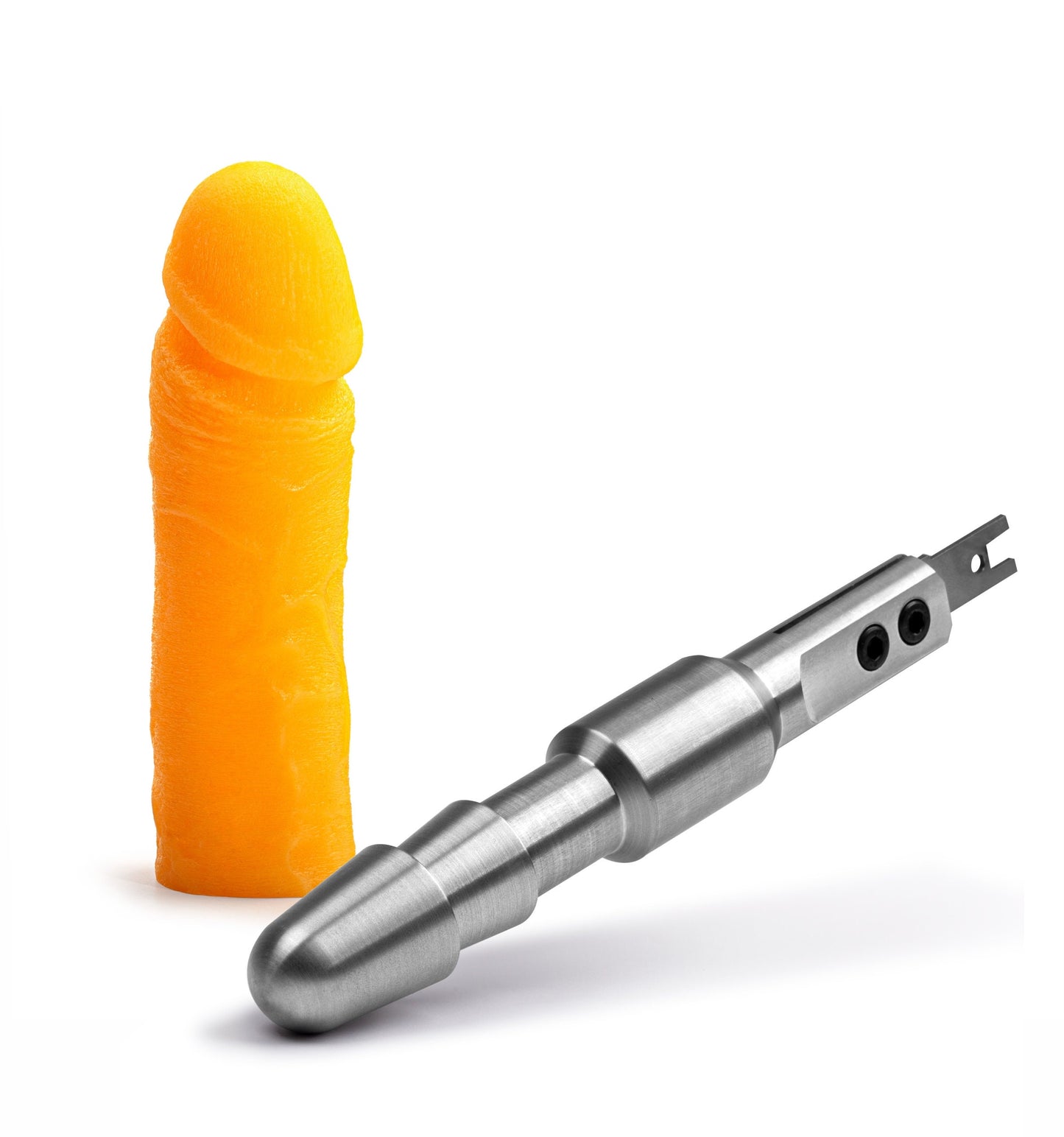 Reciprocating Saw Adapter With 6 inch Orange Glow In The Dark Vac-u-Lock Dildo(RSA adapter+Dildo)